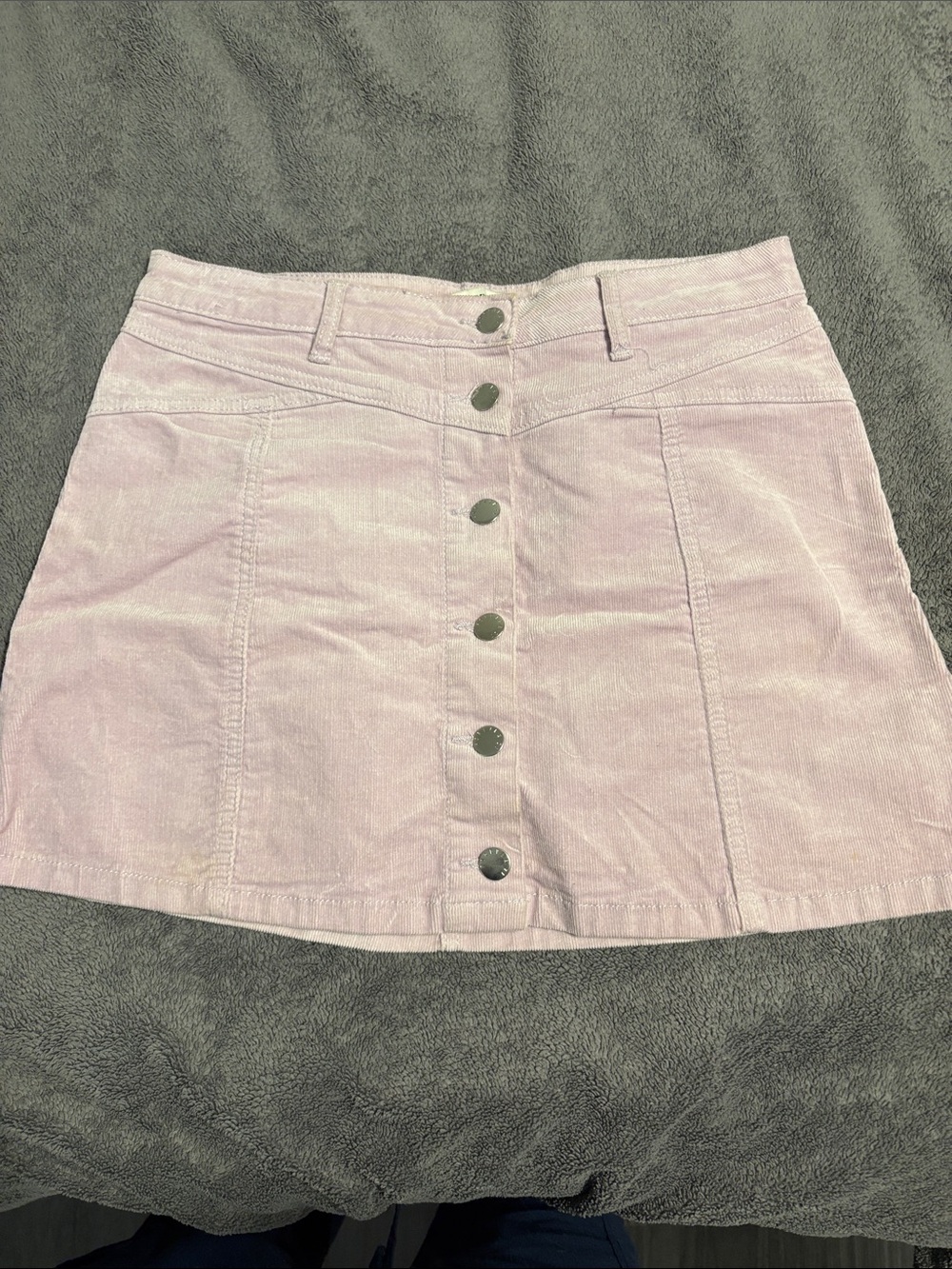 Forever 21 Light Lavender corduroy Button-Front Mini Skirt